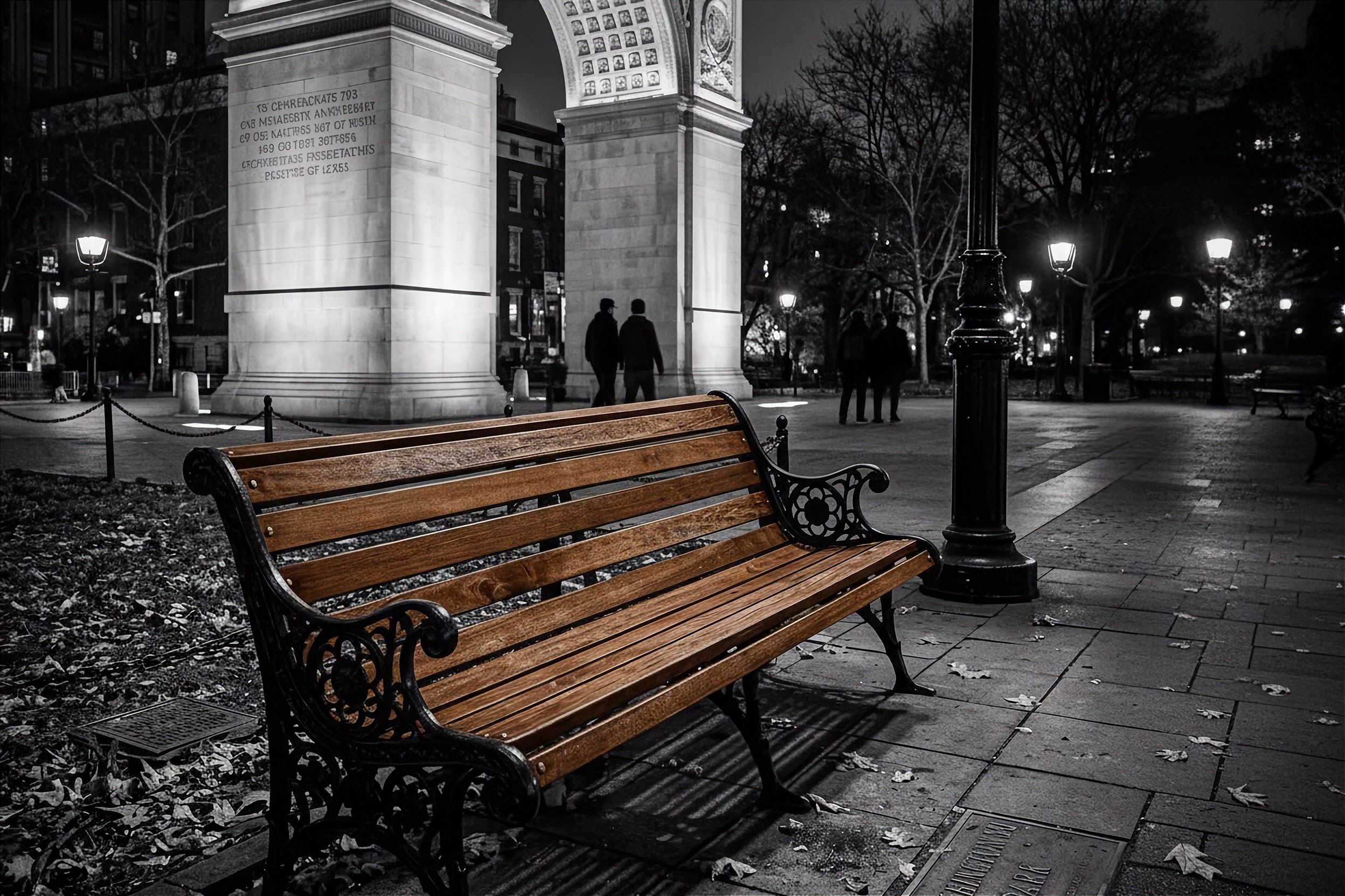 Classic Cast Aluminum & Ipe Brazilian Walnut Park Bench