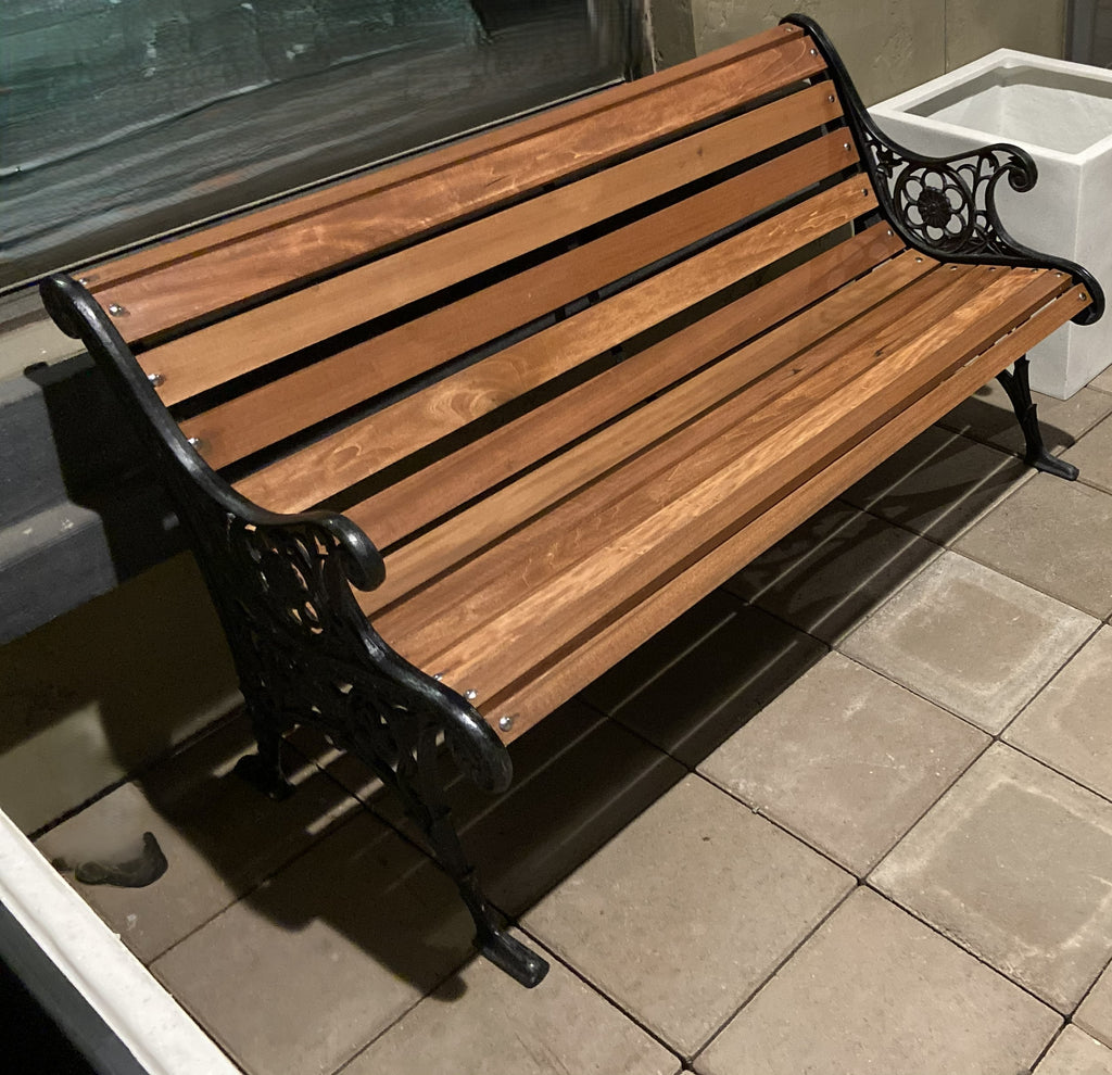 Classic Cast Aluminum & Ipe Brazilian Walnut Park Bench