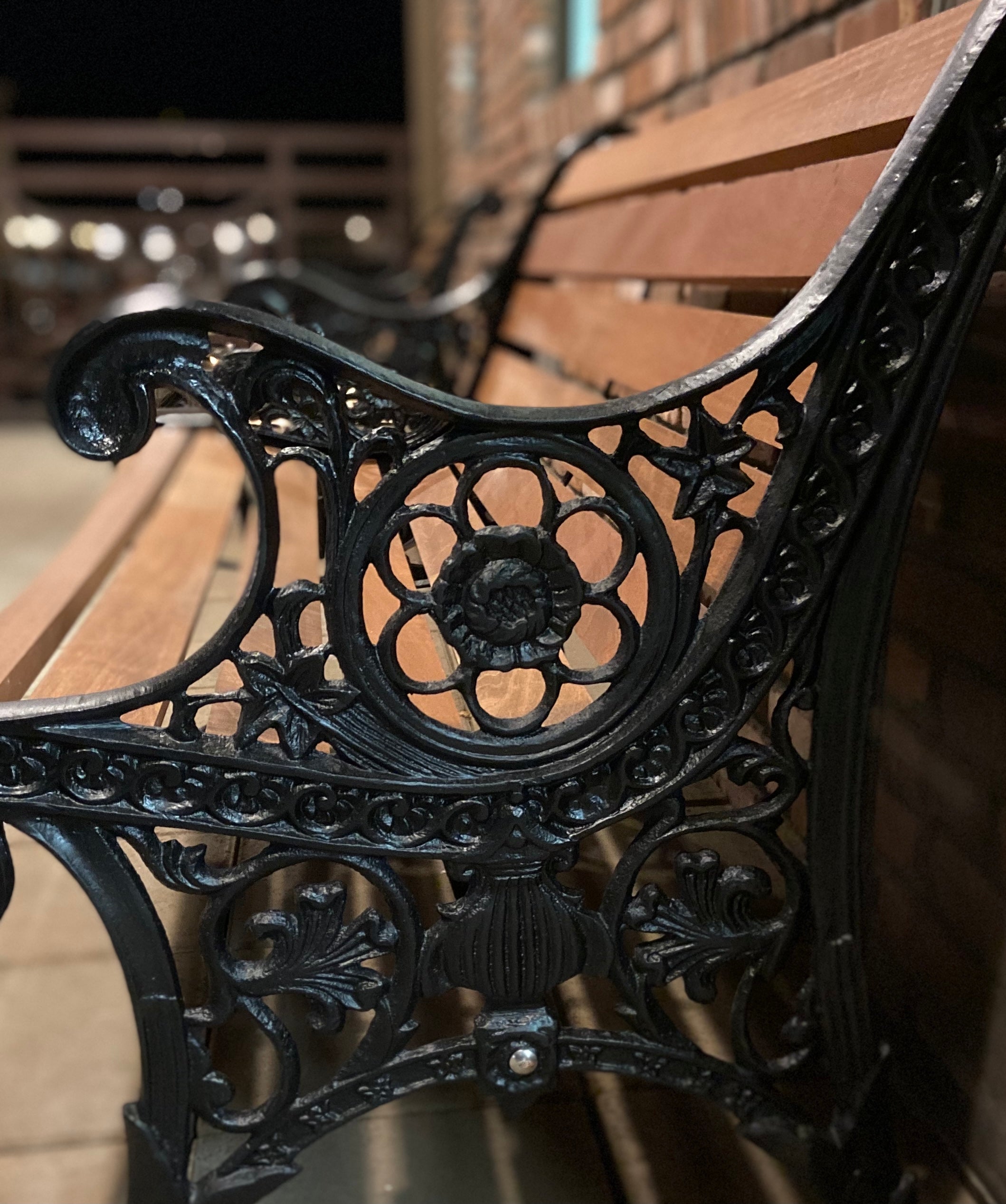 Classic Cast Aluminum & Ipe Brazilian Walnut Park Bench