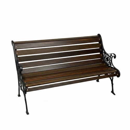 Classic Cast Aluminum & Ipe Brazilian Walnut Park Bench