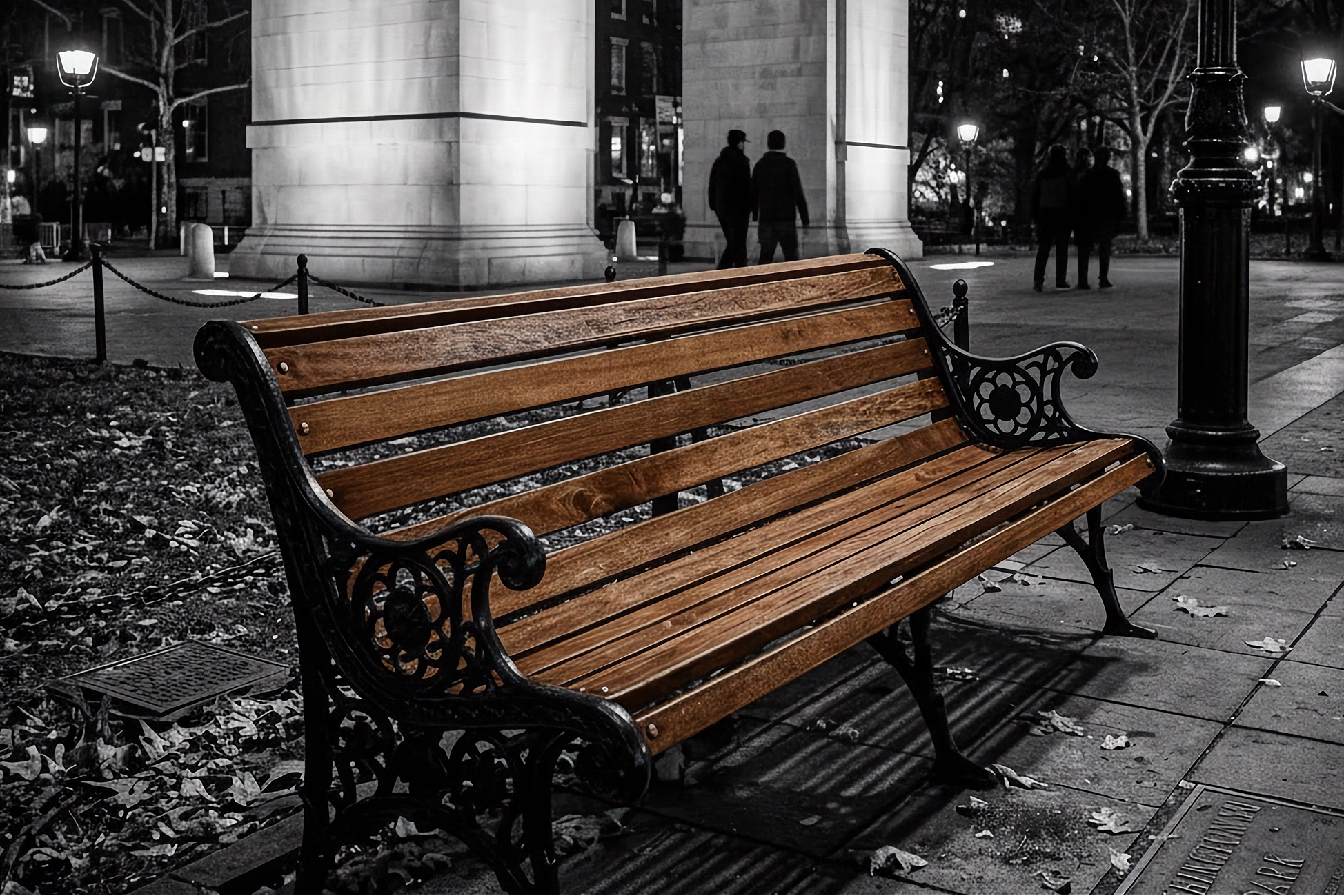 Classic Cast Aluminum & Ipe Brazilian Walnut Park Bench